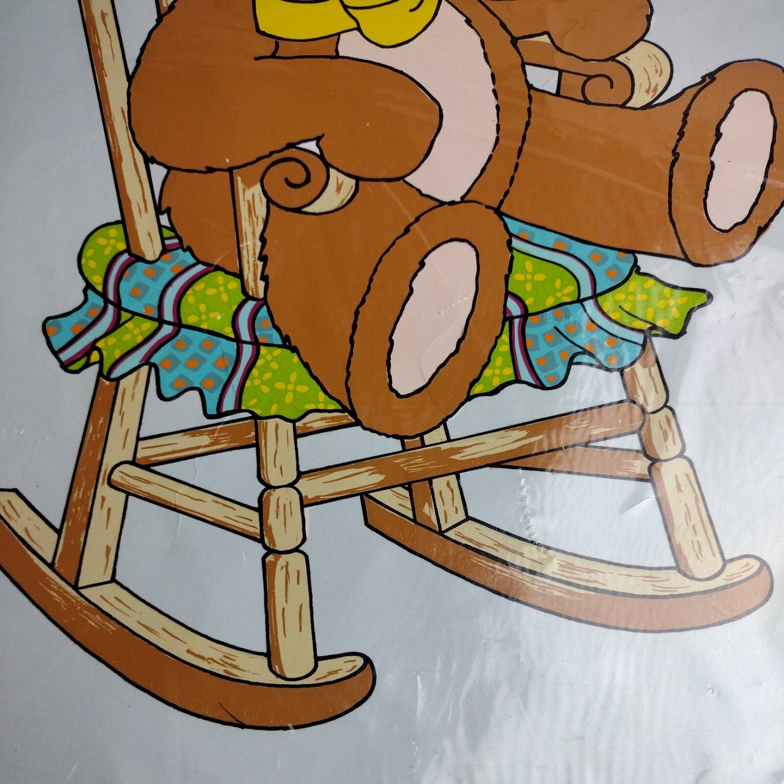 1989 hand painted decal by Decoral Nursery Room Decor B-40 Teddy Bear Rocking