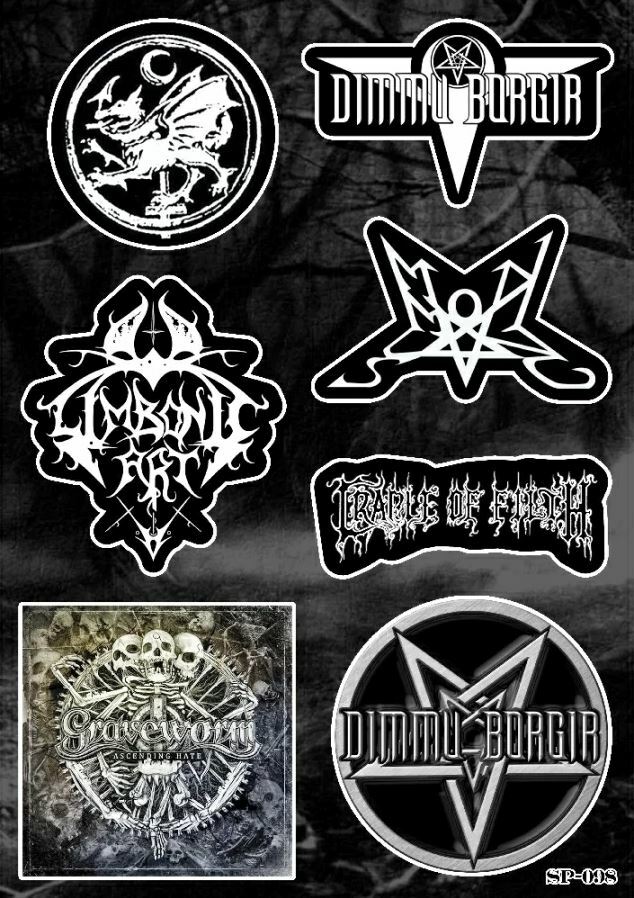Black Metal Sticker Pack | Cradle Of Filth Graveworm Dimmu Borgir Summoning Band