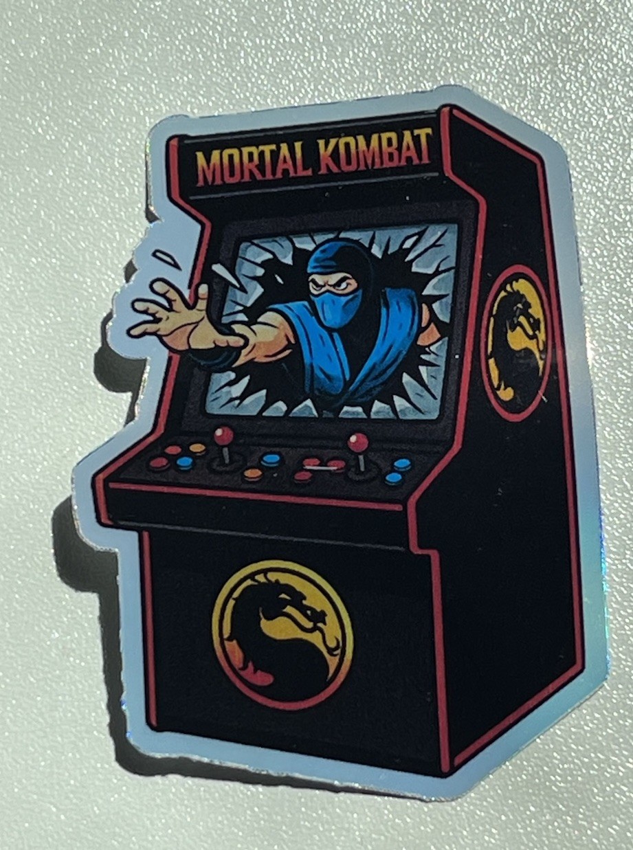 Retro Mortal Kombat arcade machine Sub-Zero 3inch Holographic Sticker
