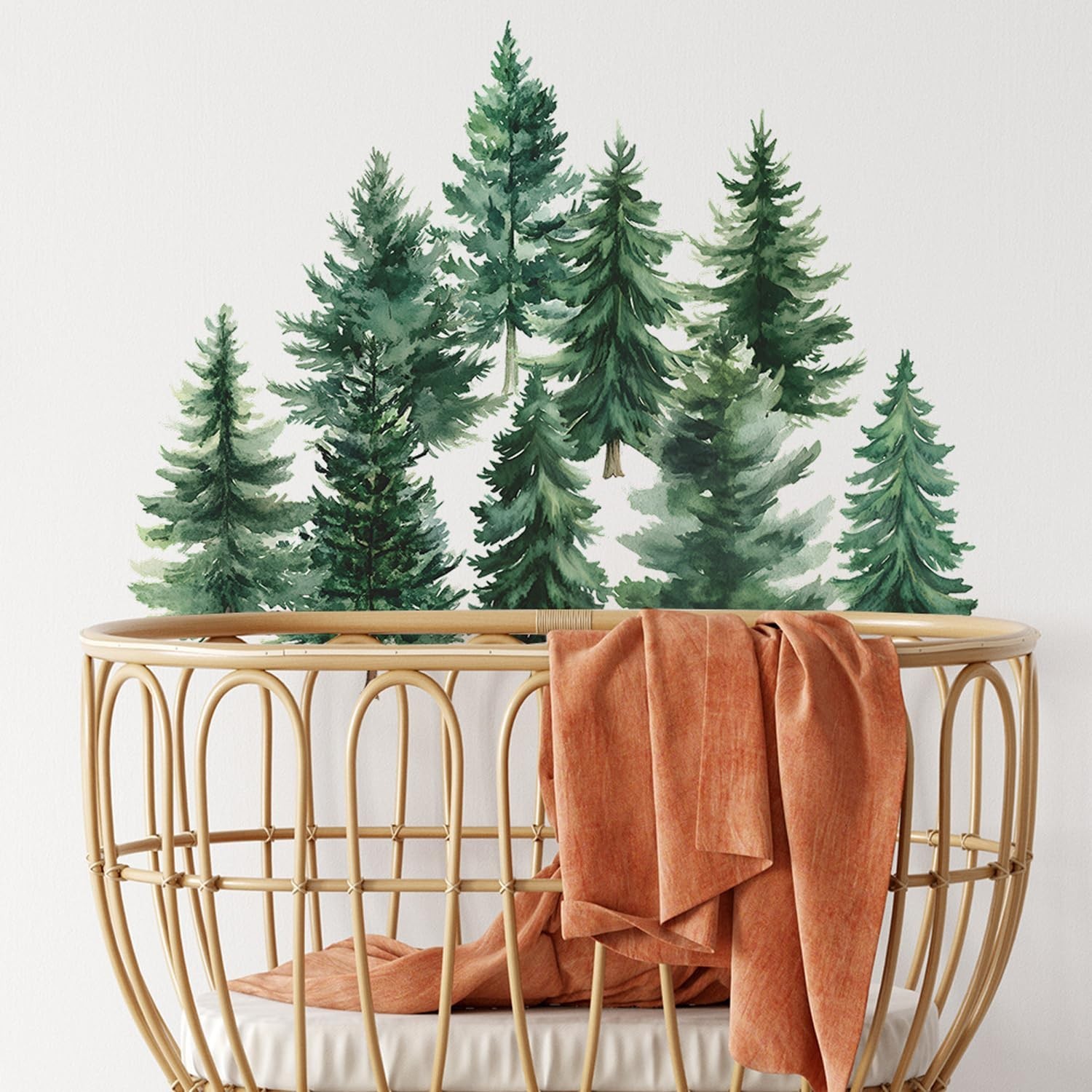 Large Woodland Nursery Decor Watercolor Pine Tree Wall Stickers Nursery Wall …