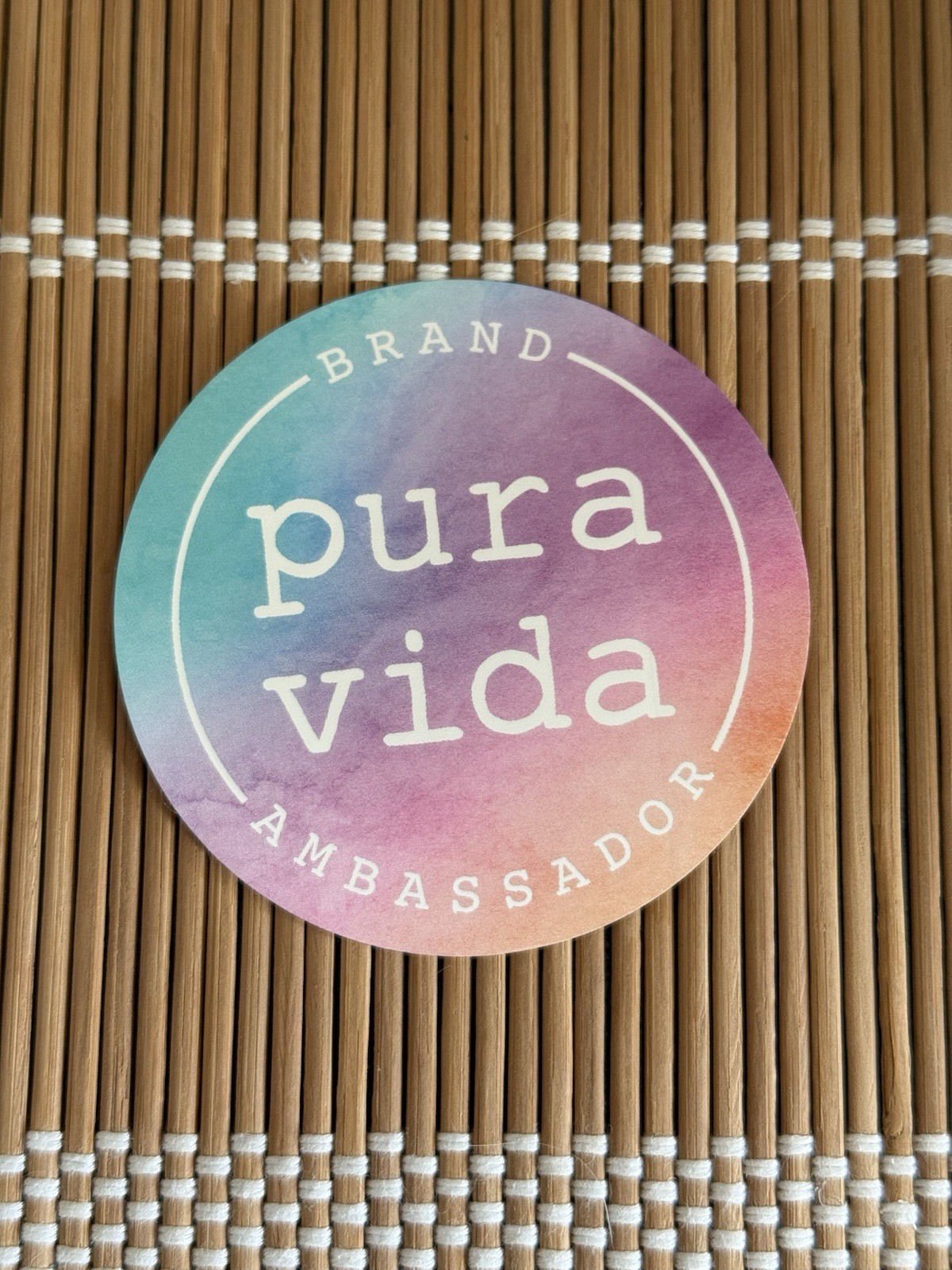 Pura Vida Brand Ambassador Sticker Ombré Pink Purple Blue