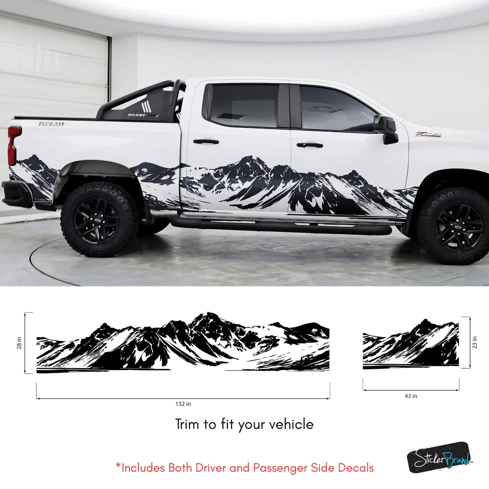 Aftermarket Mountain Truck Graphic Decal. Overland Vinyl Decal. #7085