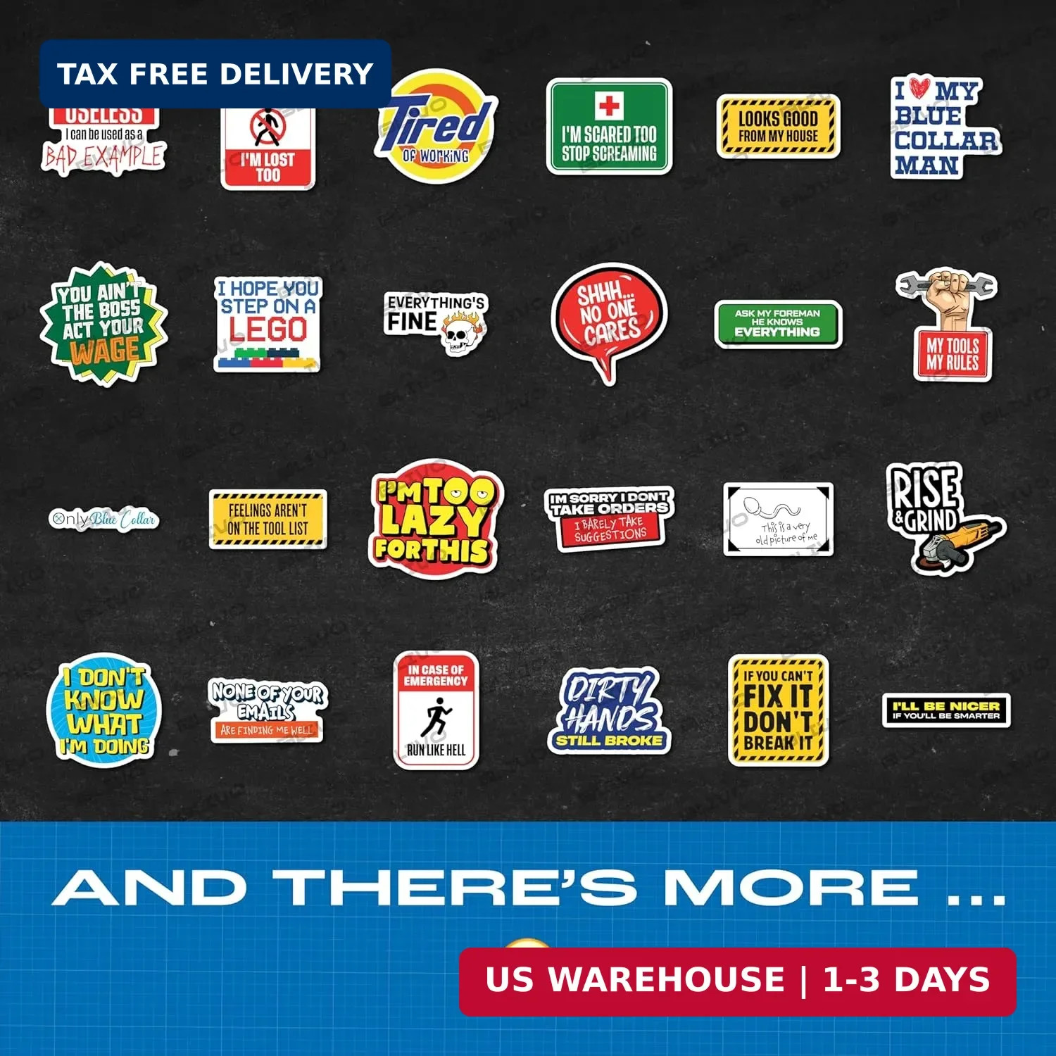 200 PCS Hard Hat Stickers for Adults (No Duplicates) Sarcastic, Meme, & Funny St