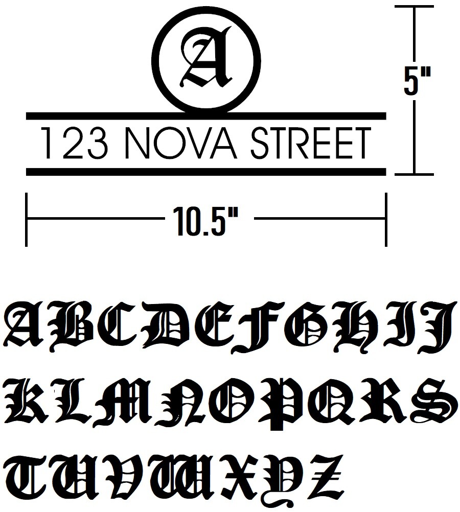 set of 2 CUSTOM MADE PERSONALIZED VINYL MAILBOX NUMBERS INITIAL DECAL, (Model 1)