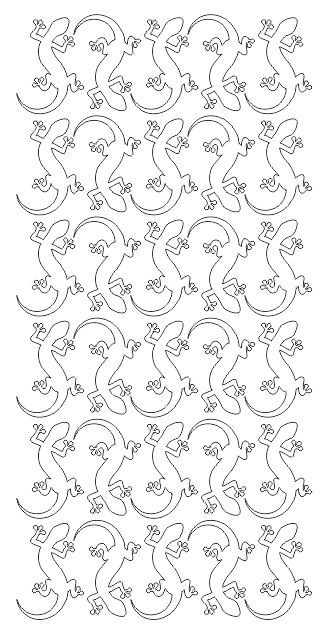 Lizard Stickers Sticker 1-1/4" DC035-010 White