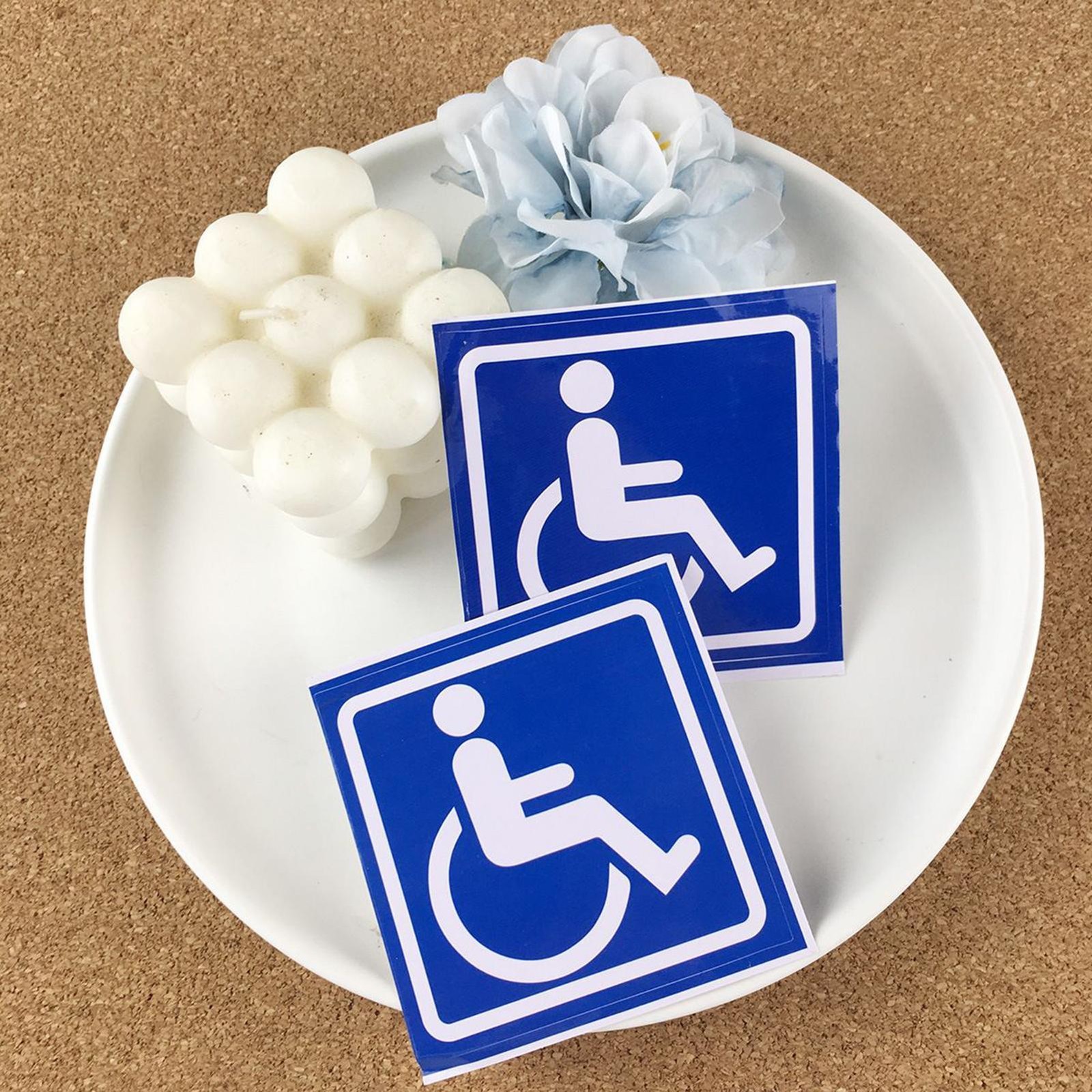 Handicap Sticker 4 Pieces 4.72 X 4.72in Waterproof Self-Adhesive Auto
