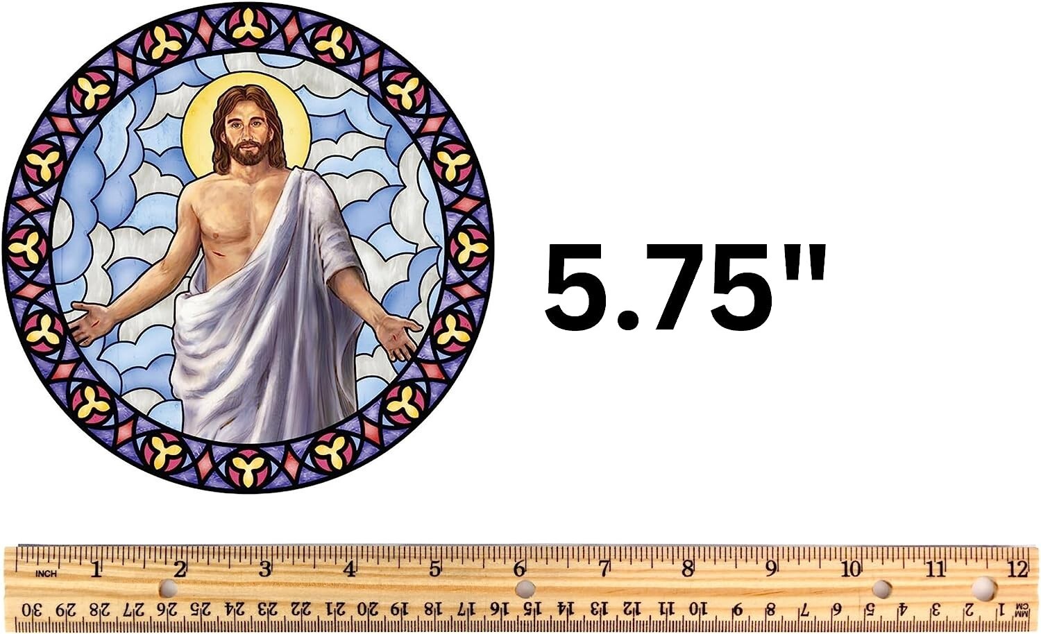 Risen Christ Window Cling Decorative Religious Decal for Home 5.75 In Pack of 3
