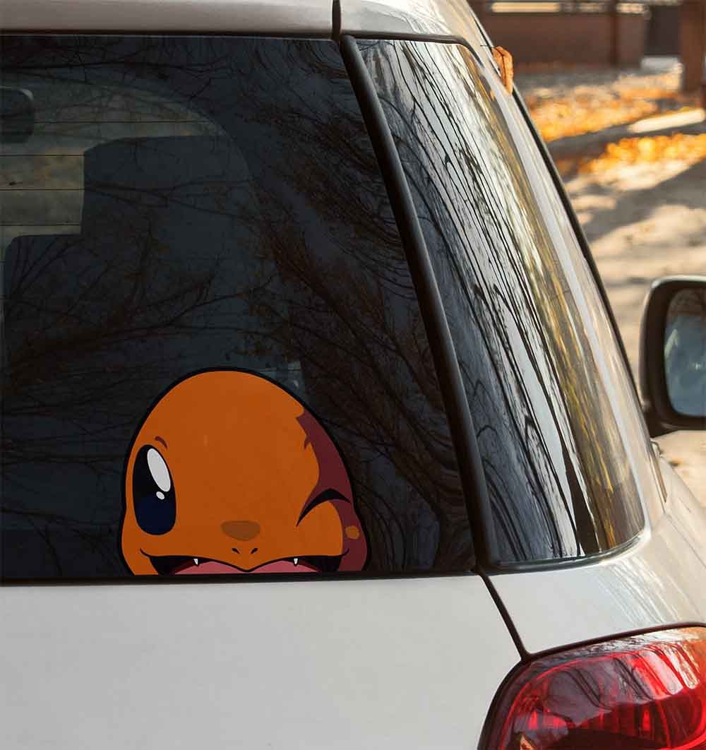 Charmander Peeker Sticker Anime Car Decal Cute Pokémon Vinyl Made in USA SIzes