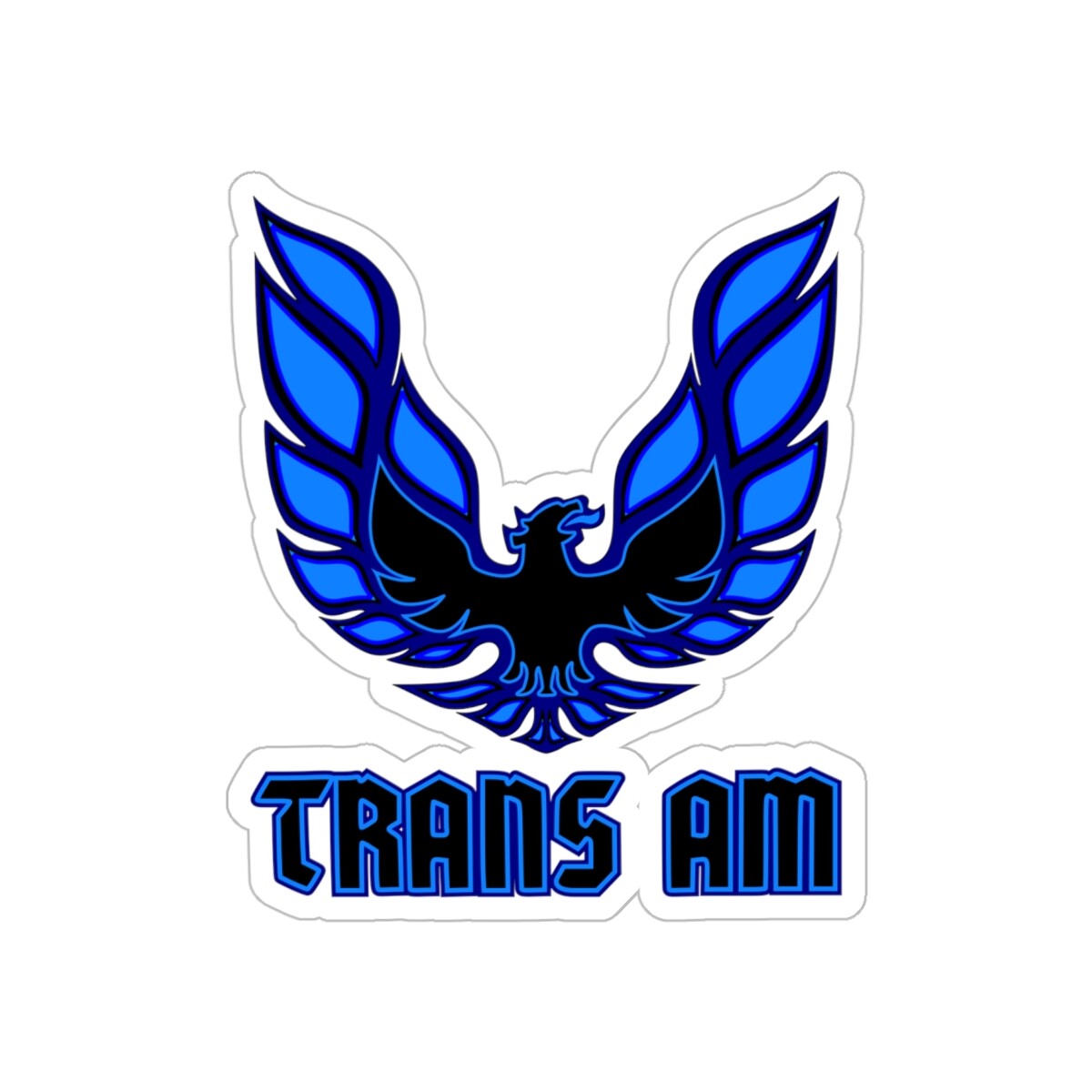 Trans Am Screaming Eagle Hood Style Clear Outdoor Rated Decal Blue