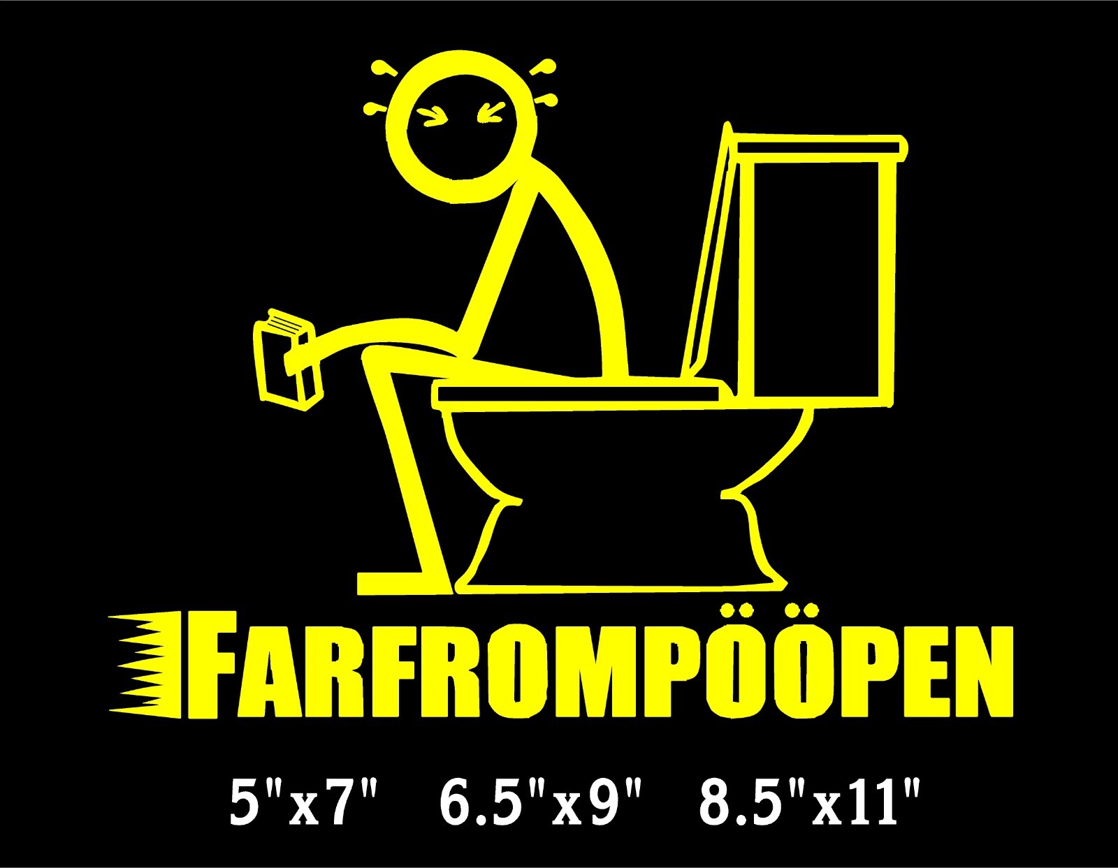 FarfromPoopen Decal Stick Person Constipated funny window vinyl sticker