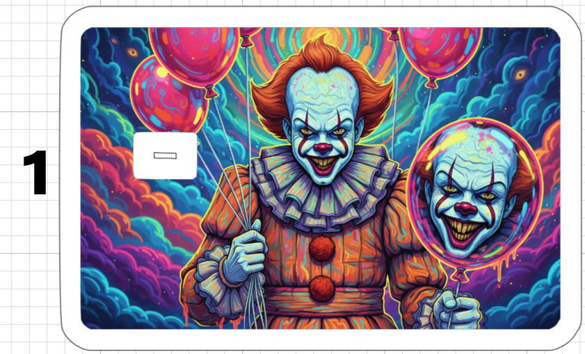 Pennywise Psychedelic ATM Debit Credit Sticker Skin Halloween Horror Movies IT