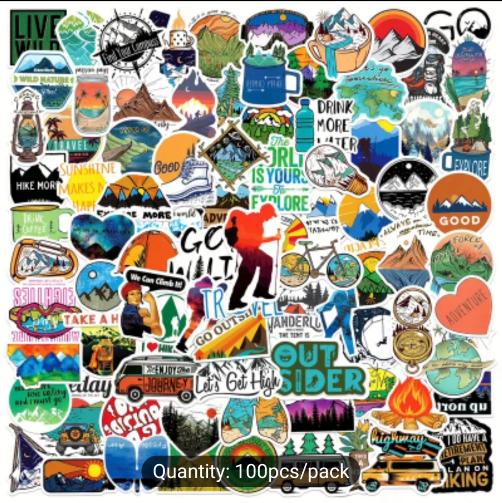 10 PCS Hiking Camping Outdoors Adventure Stickers BRAND NEW