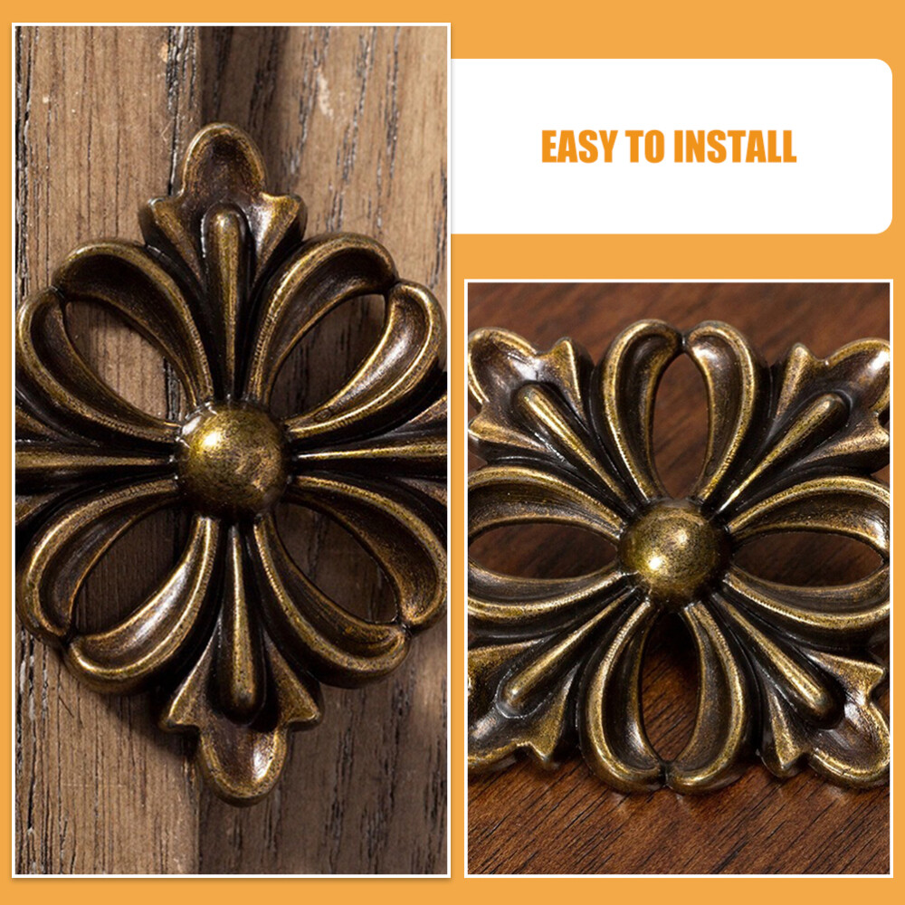 4Pcs Furniture Appliques Cabinet Door Zinc Alloy Appliques Furniture Decors
