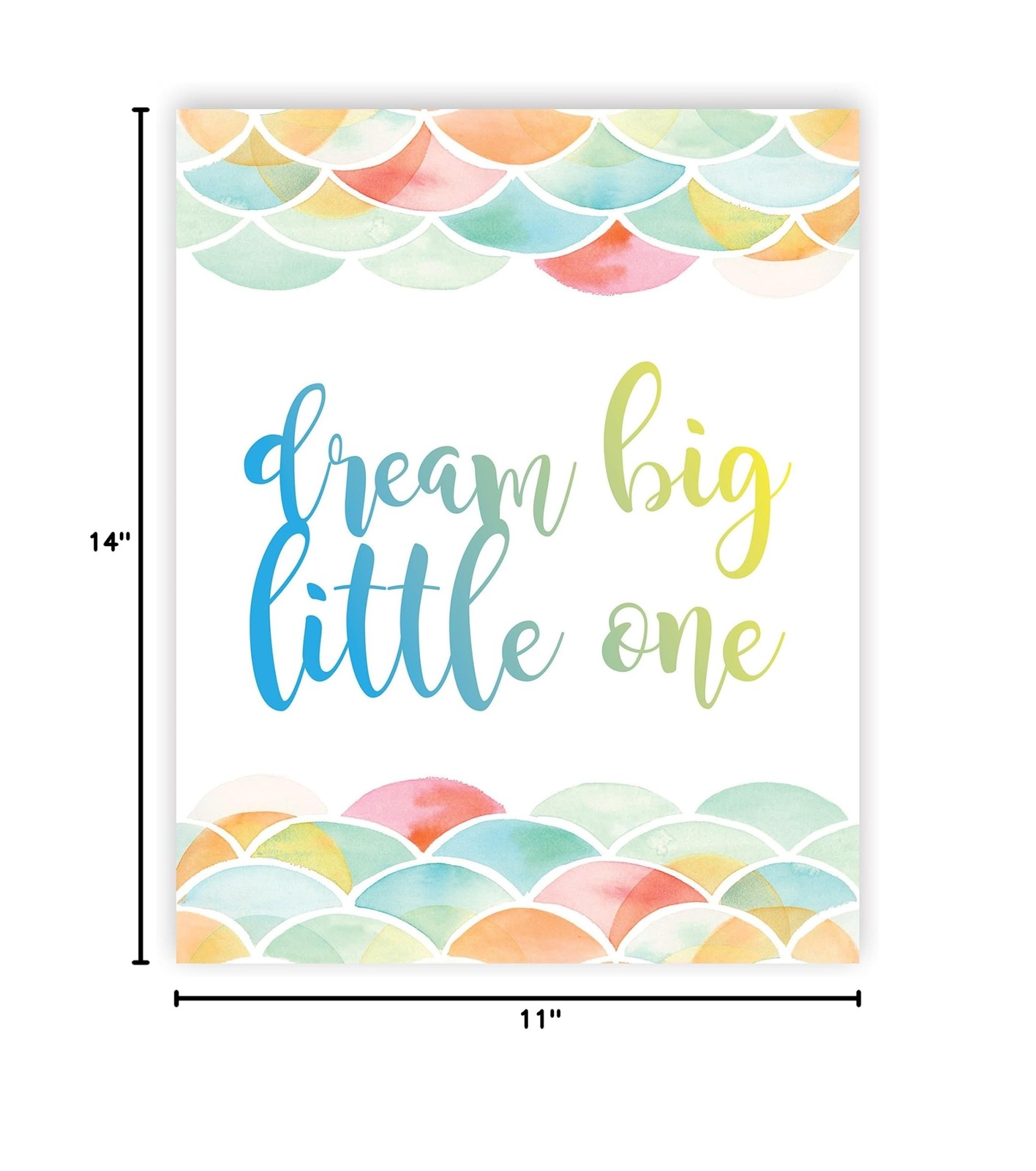 Dream Big Little One, Mermaid Pattern, Gender Neutral Baby Girl Nursery Decor…