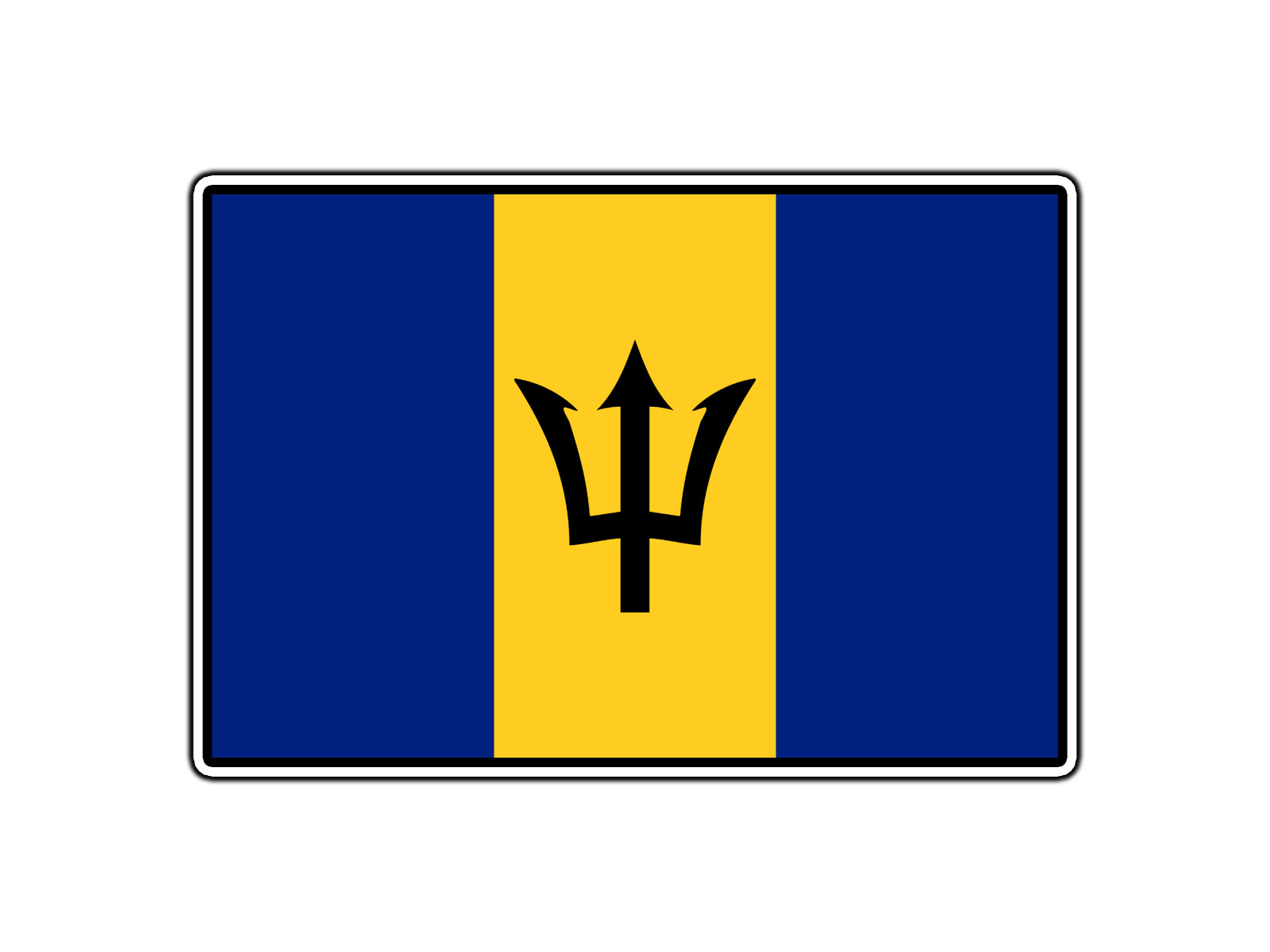 Barbados Flag Waterproof Vinyl Sticker Decal Die-Cut