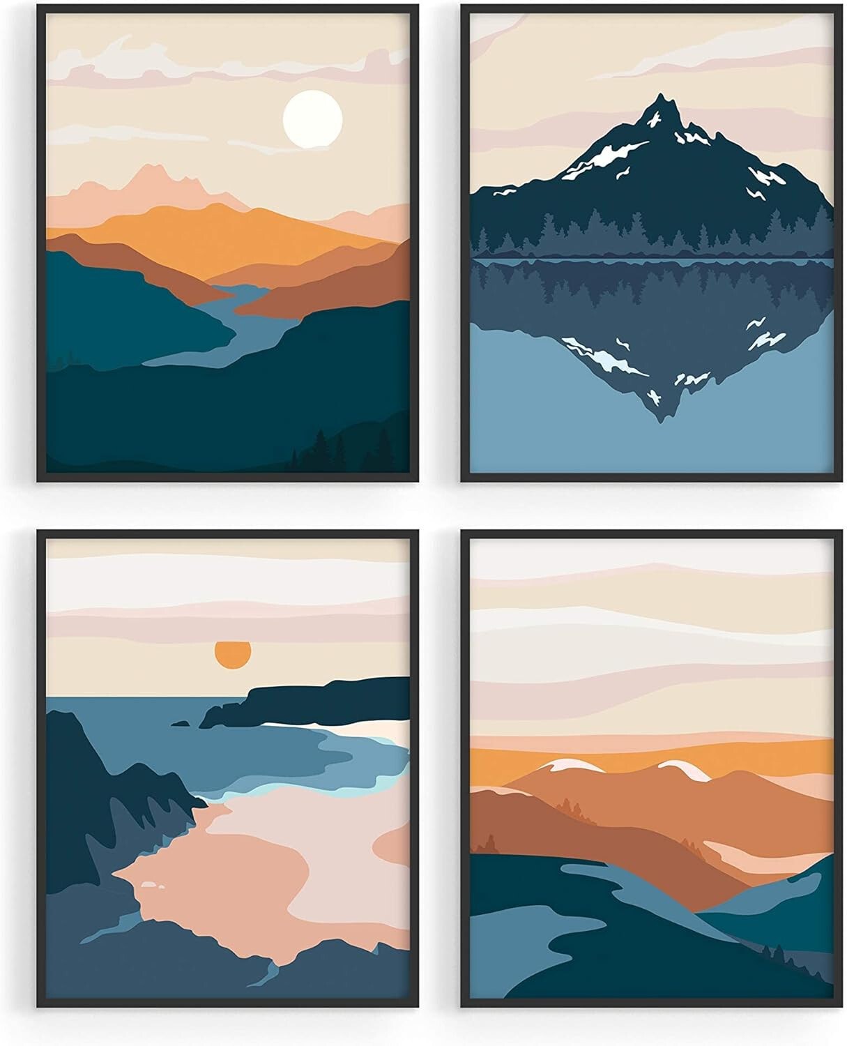 Japanese Wall Art Prints Set of 6 Anime Posters Abstract Illustration Wall Art C