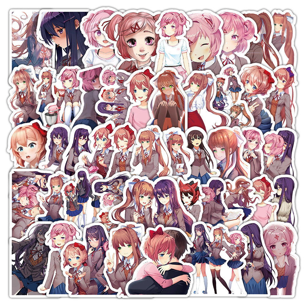 100Pcs Doki Doki Literature Club Game Stickers for Kids Water Bottle Waterproof