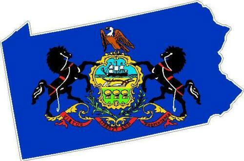 PA State Flag Vinyl Sticker Decal Pennsylvania outline silhouette