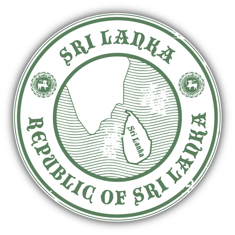 Sri Lanka Map Grunge Rubber Stamp Car Bumper Sticker Decal