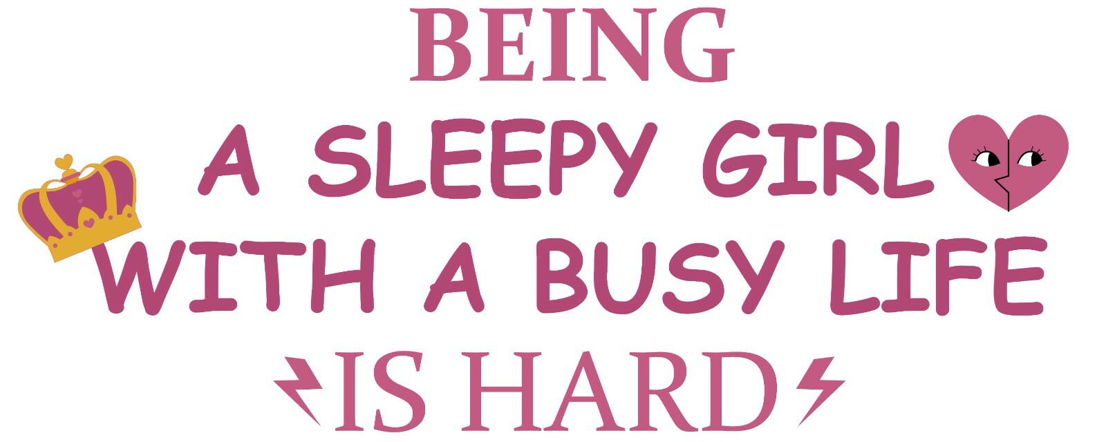 Home Bedroom Crown Heart Design Sleepyhead Girl Quotes Vinyl Wall Decal Sticker