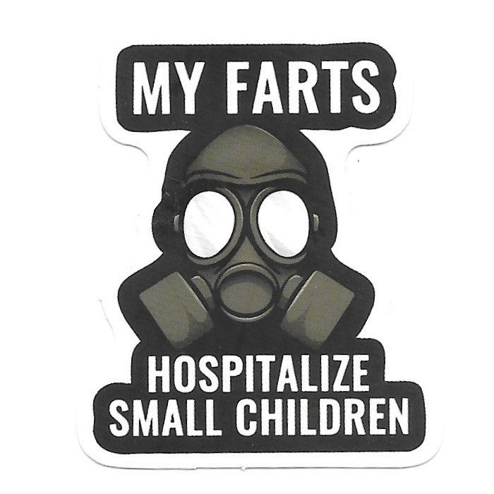 Gas Mask Fart Sticker Decal Funny Adult Humor Joke Vinyl Die Cut Statement