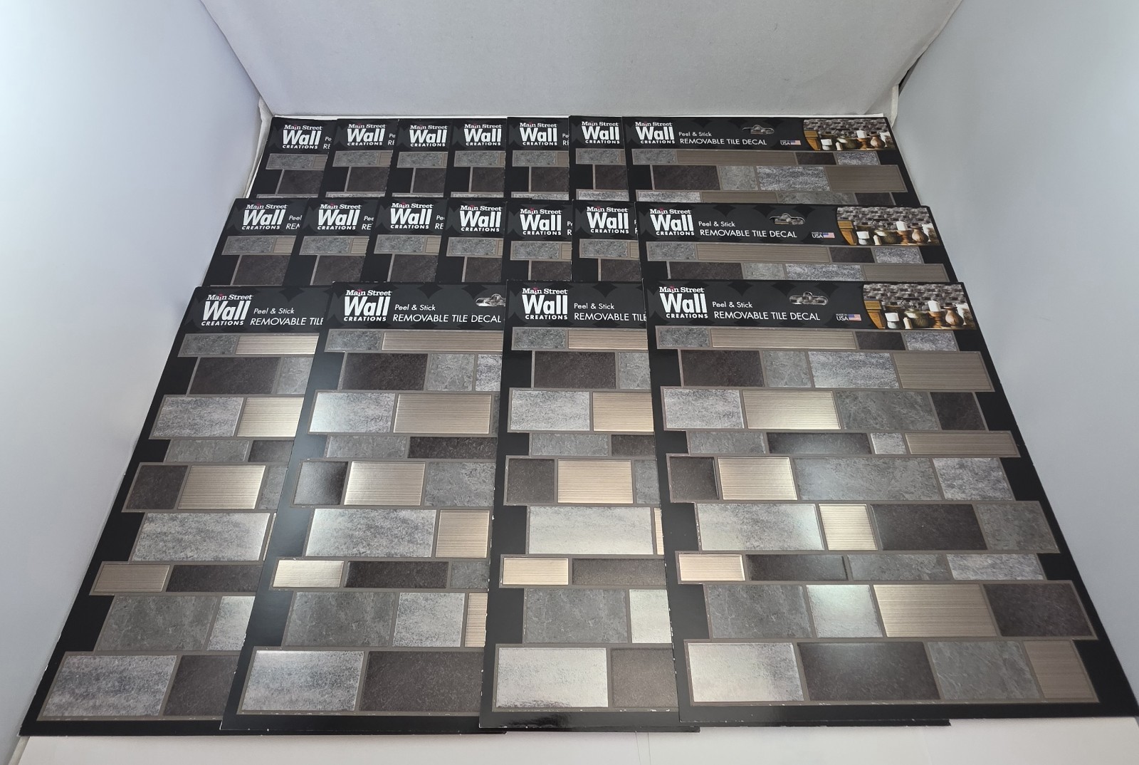 Main St Wall Creations Earth & Metal Mosaic -18- Peel & Stick Tile Decal Panels