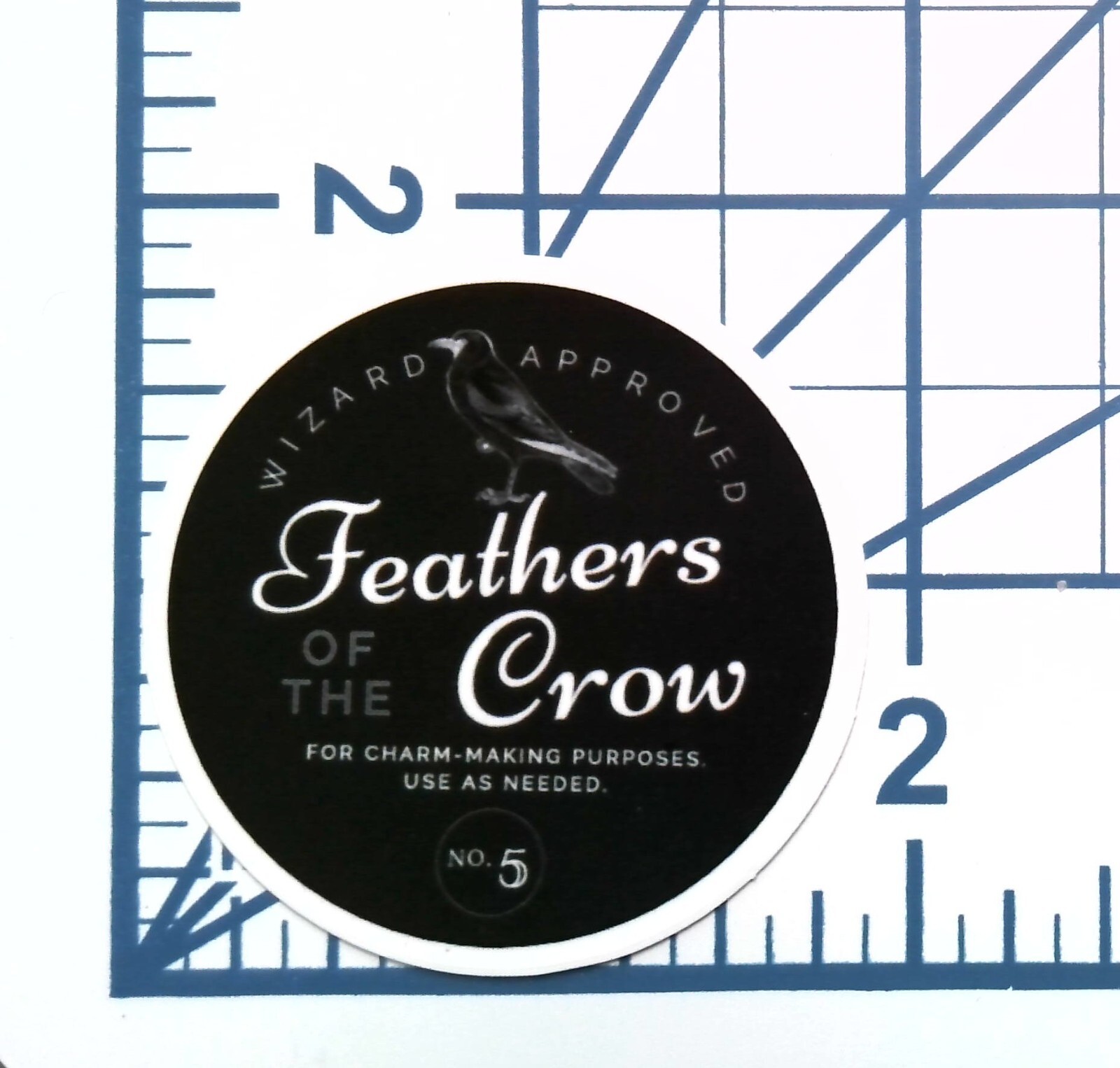 Feathers of the Crow Sticker Wizard Approved Charm Making Vinyl Die Cut Goth