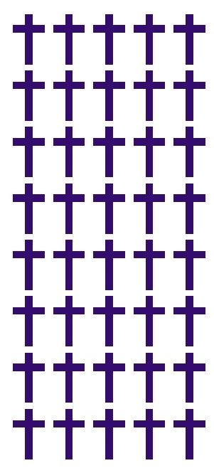 1" Purple Cross Stickers Envelope Seals Religious Church School arts Crafts