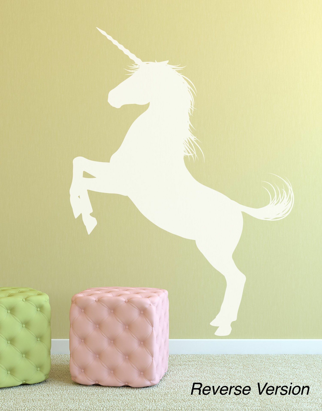 Girl’s bedroom Unicorn Wall Decal Sticker. Fantasy Silhouette. #6108