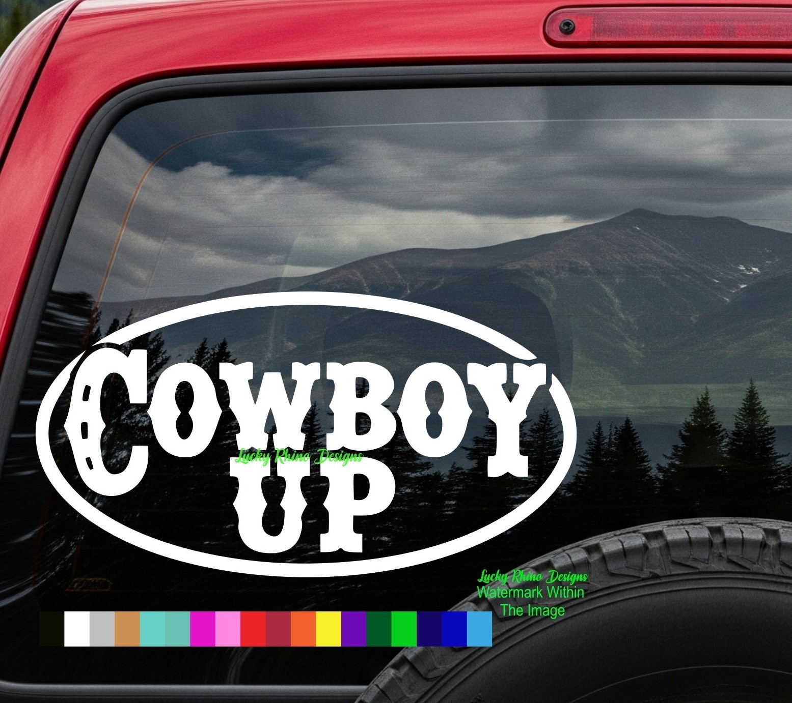Cowboy Up Vinyl Decal Sticker – Western Horse Rodeo Country Truck Window Bumper