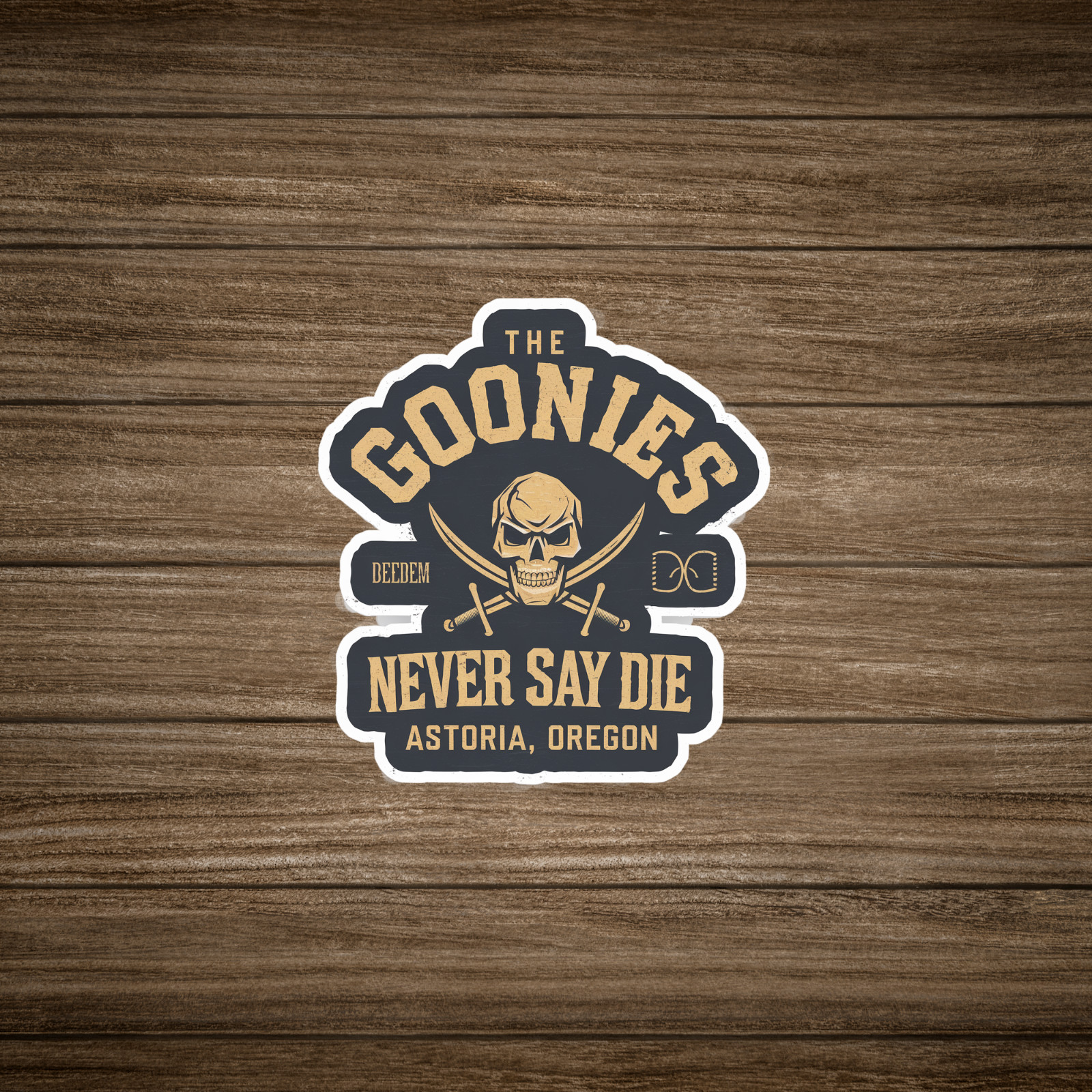 The Goonies Never Say Die Astoria, Oregon Skull & Swords Sticker #2381