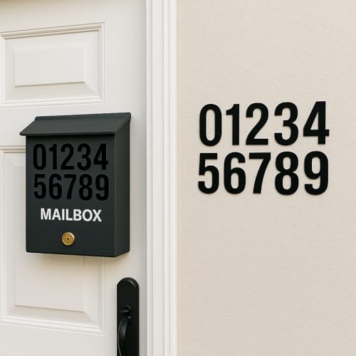 10 Sheets 1.5 Inch Number Stickers 0-9, Self-Adhesive Vinyl Numbers, Black