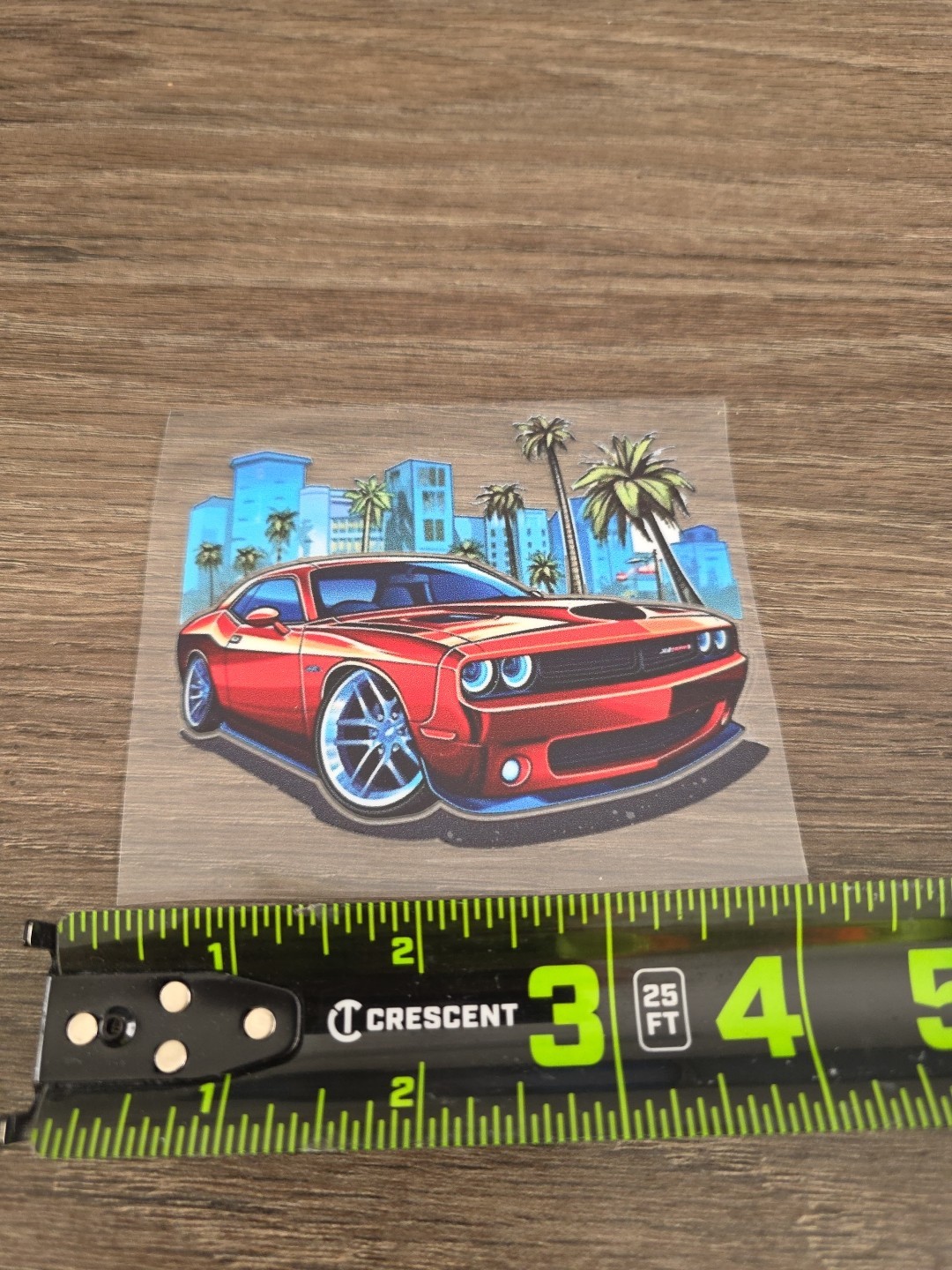 Dodge Challenger Skyline High Quality Waterproof Raised UVDTF Window Decal 4in