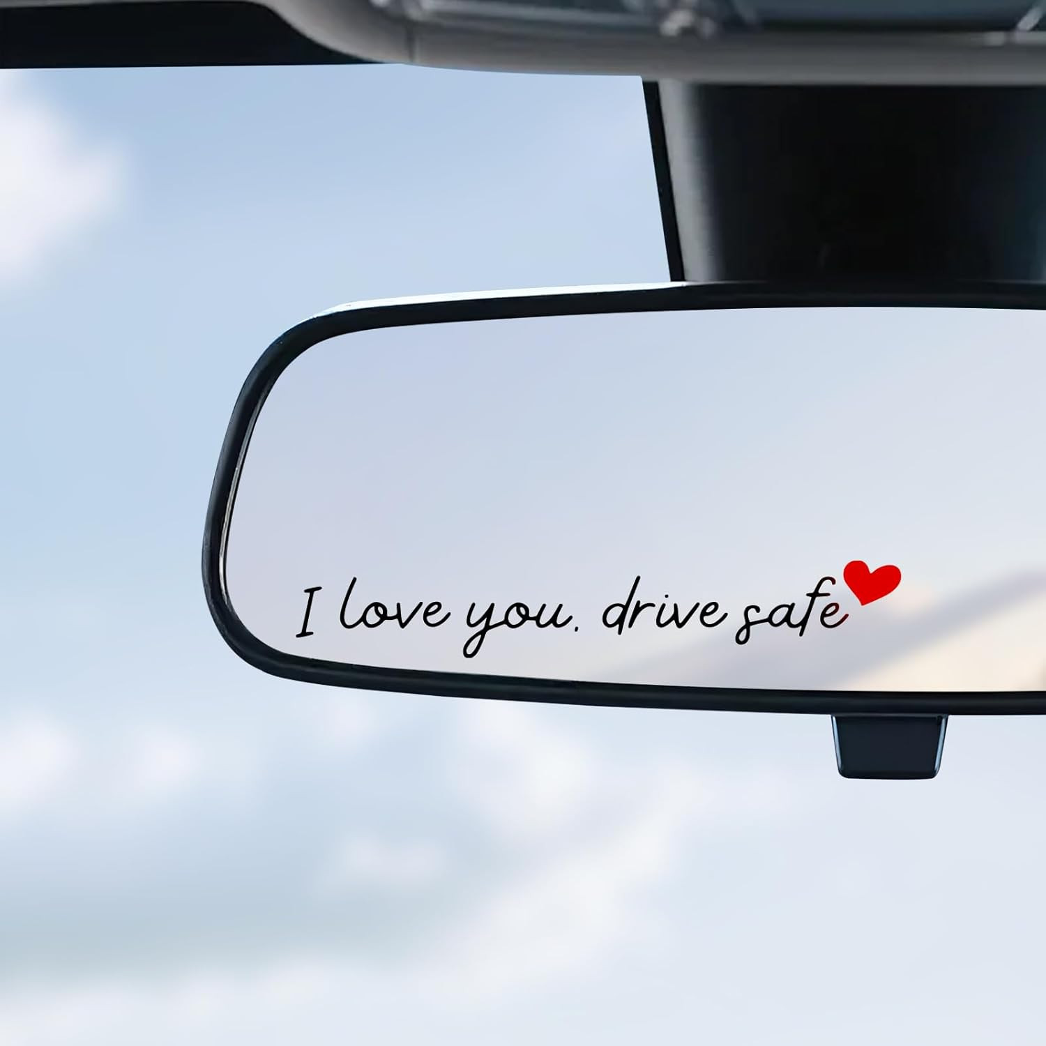 4PCS Rearview Mirror Stickers – I Love You Drive Safe Car Decals