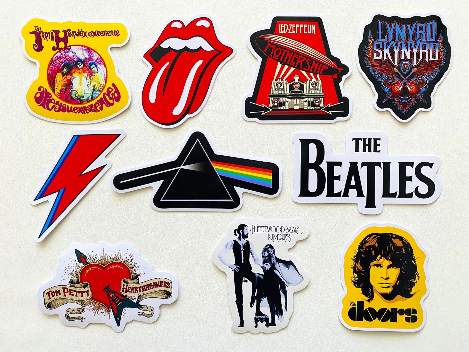 Classic Rock Vinyl Sticker Lot (10 Stickers) Set 1 metal roll vintage hard punk