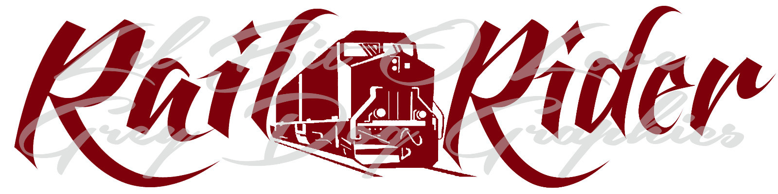 RAIL RIDER VINYL DECAL 22.5 x 5.6 RAILROAD TRAIN LOCOMOTIVE STICKER AUTO VEHICLE