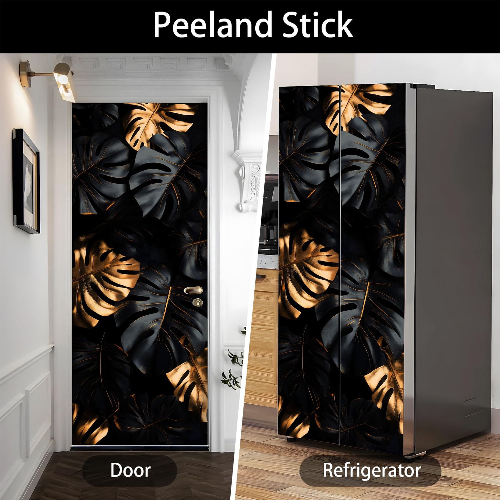 AOHMPT Self-Adhesive Refrigerator Wrap Set – Removable Vinyl Fridge Stickers,…