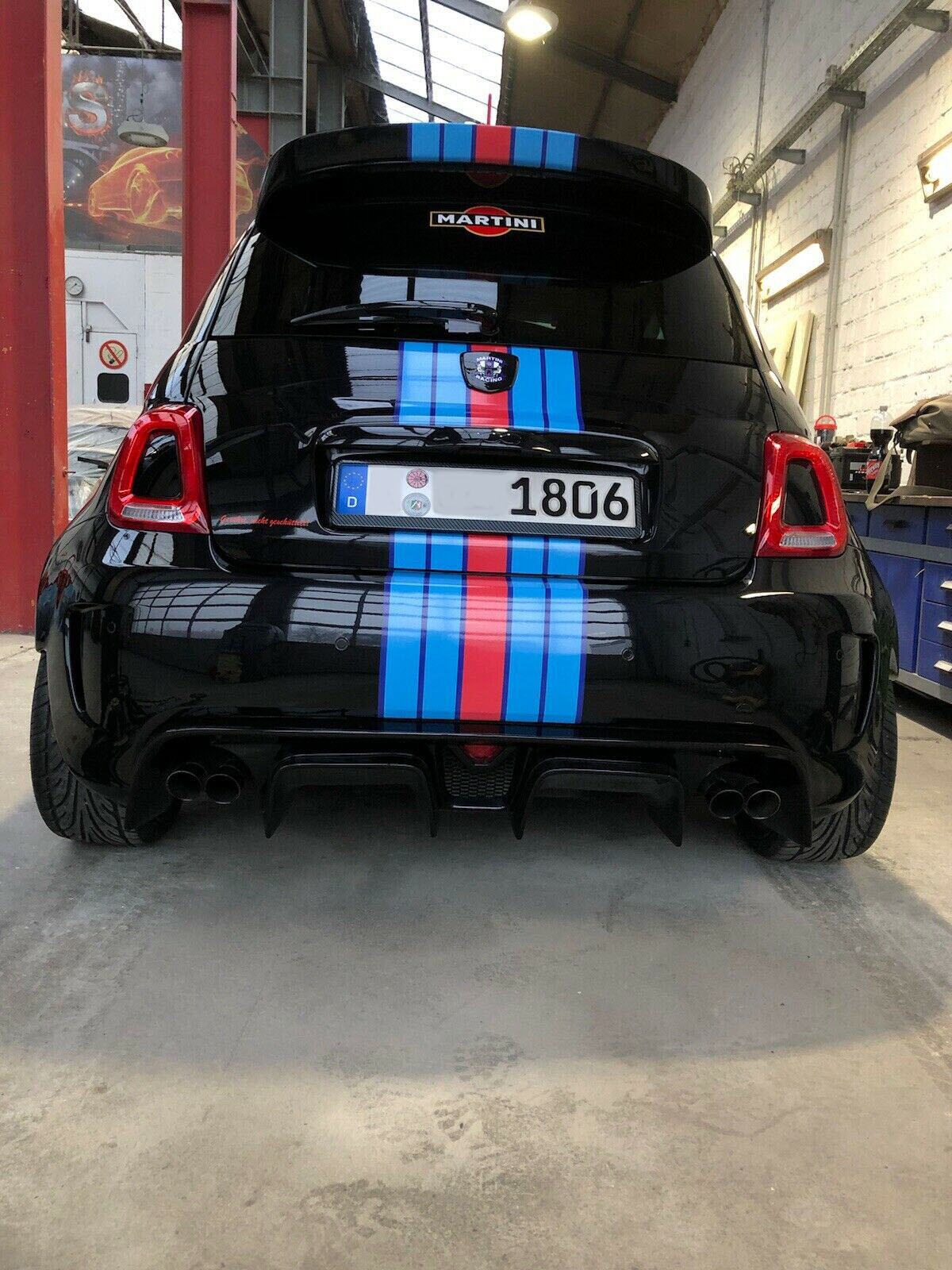 Fiat 500 Abarth Sticker Autocollants – Racing Le Mans Martini – Color or B & W