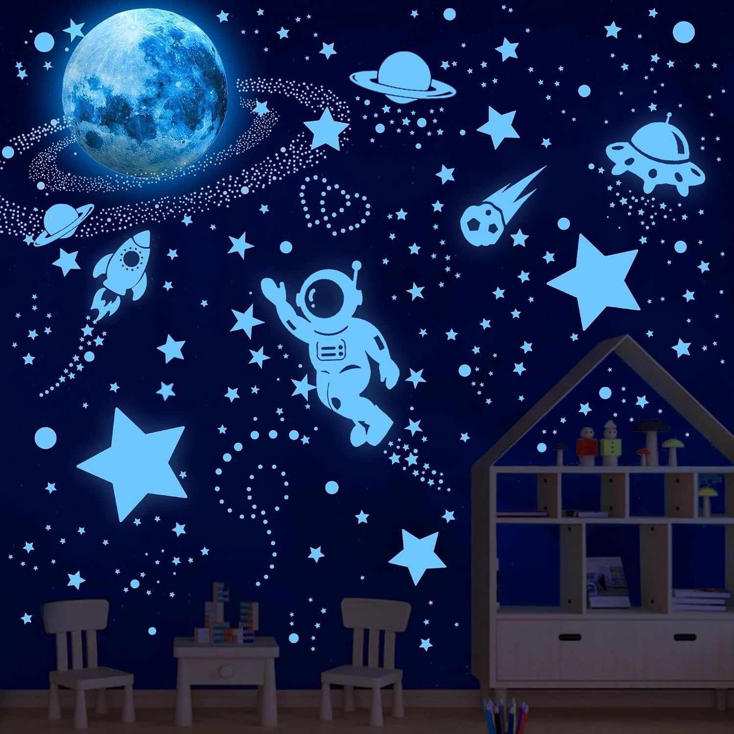 Glow in The Dark Stars Ceiling Stars Glow in The Dark Moon and Star Space Galaxy