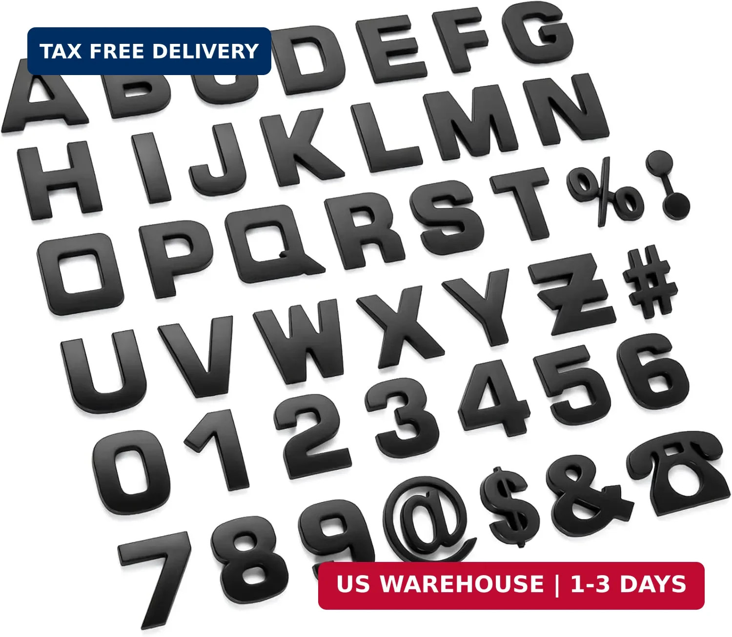 Lamoutor 43Pcs Car Emblem Letters Sticker DIY 3D Chrome Number Symbol Badge Deca