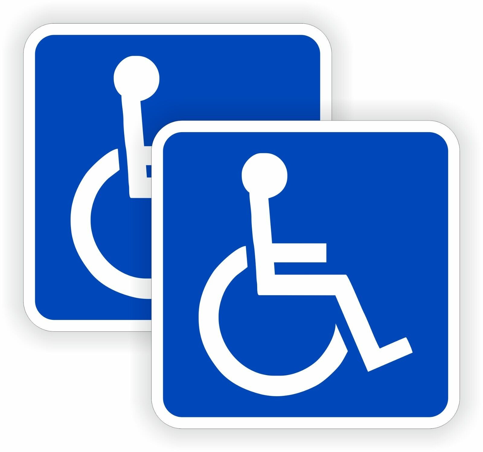 (2) Square Handicap Symbol Sticker Decal