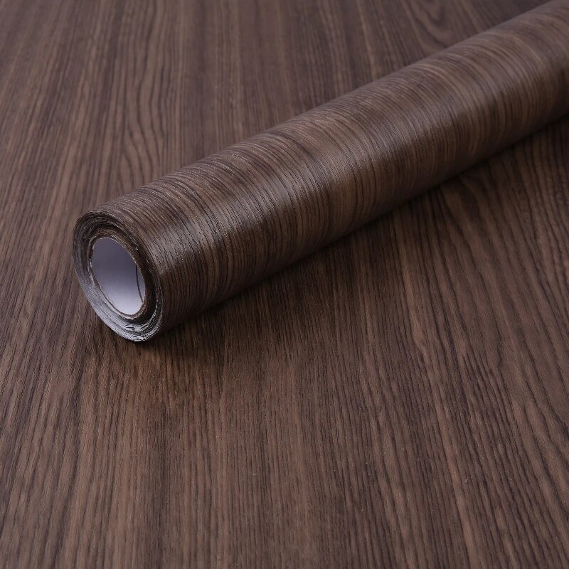 Wood Grain Wall Sticker Decor Furniture Waterproof Film Self Adhesive Wallpaper
