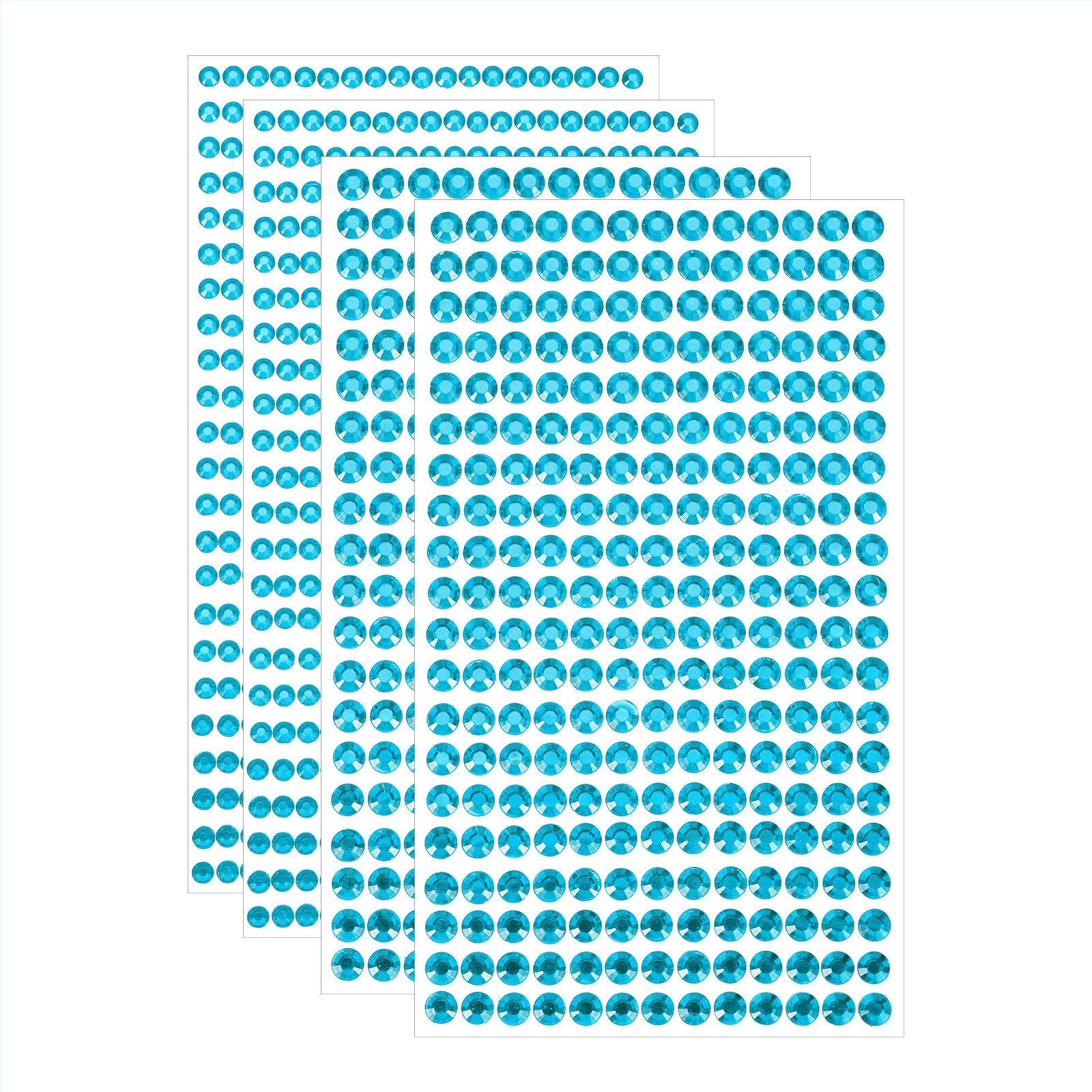 1394Pcs 4mm/6mm Self-Adhesive Rhinestone Stickers for Craft 4 Sheet Blue