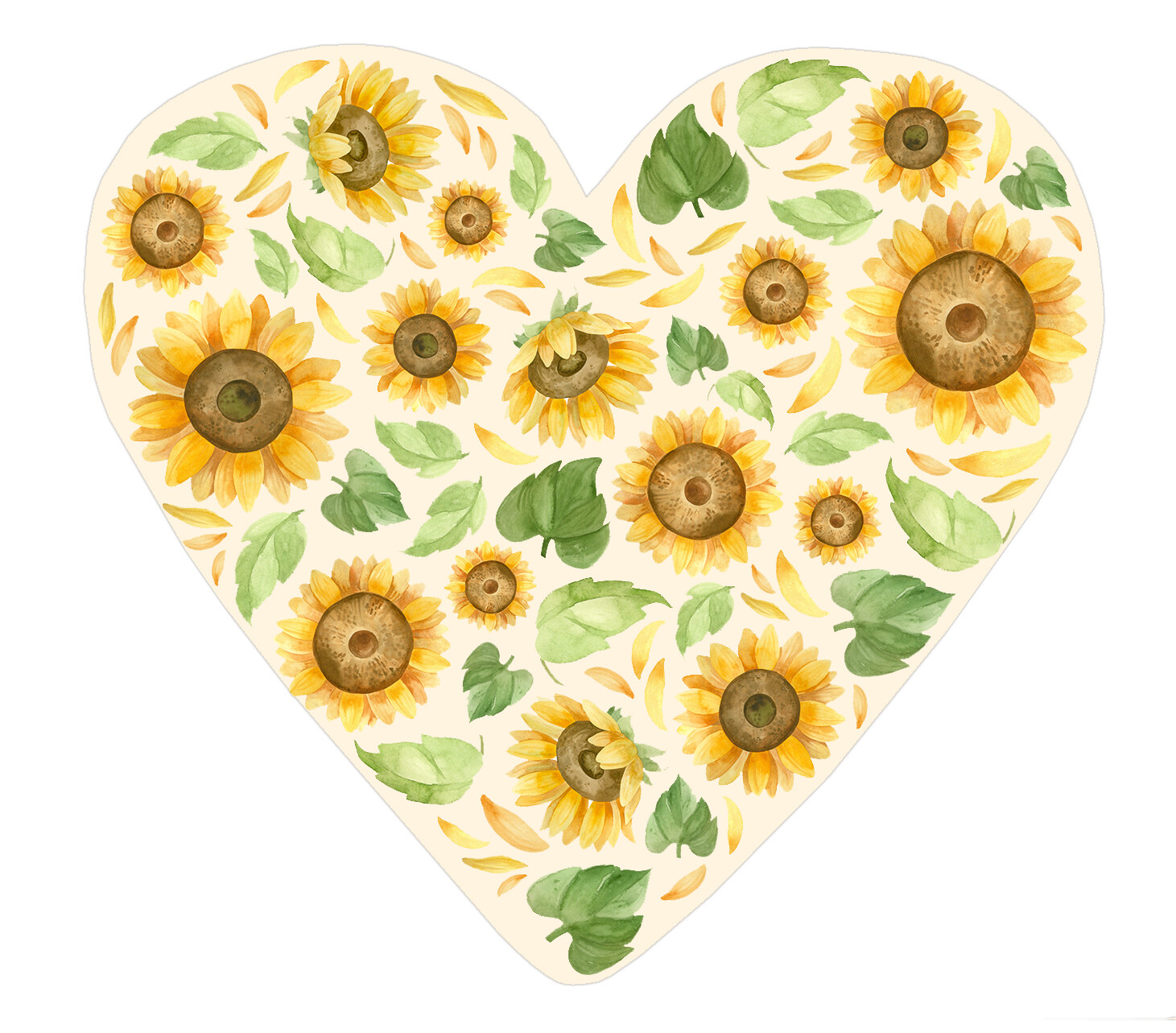Heart Love Summer Sunflower Sticker Yellow Flower Laptop Skateboard Decal