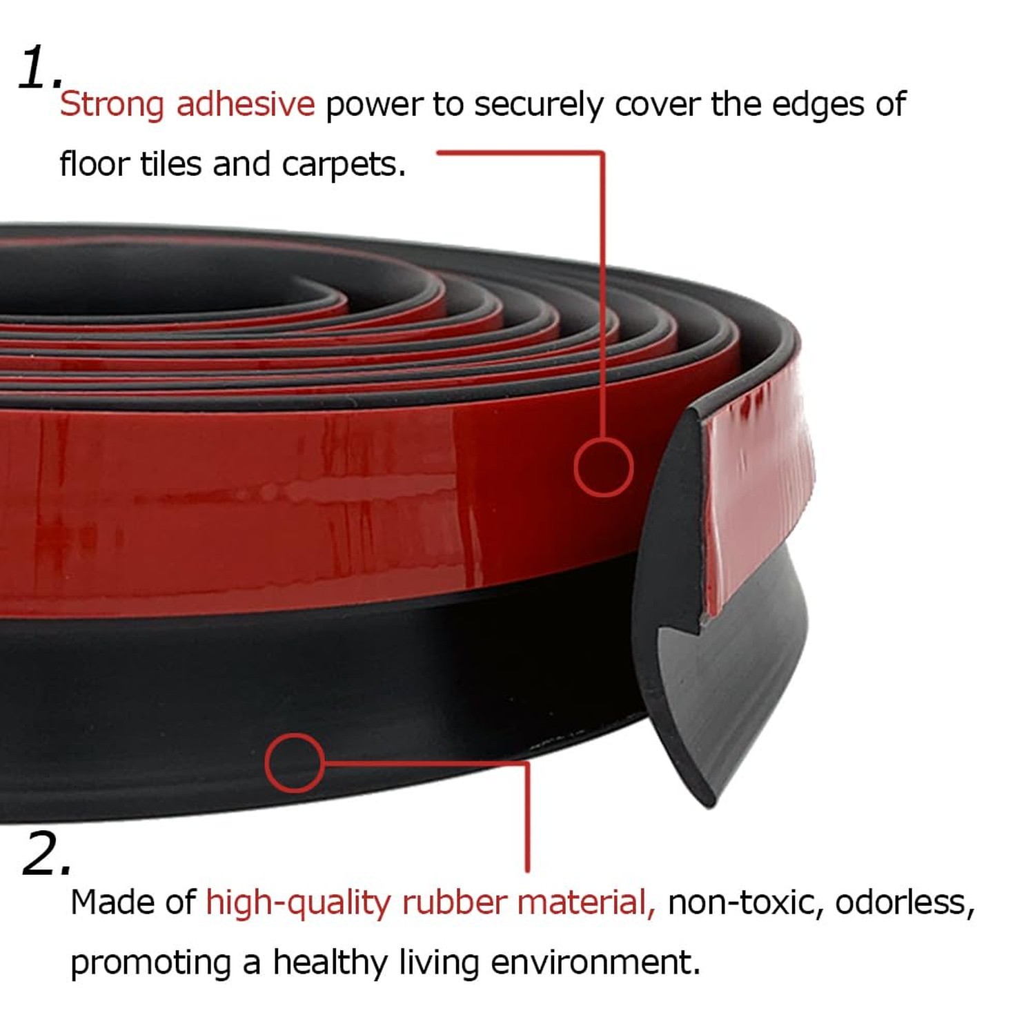 Carpet Floor Transition Strip 10Ft, Self-Adhesive Carpet to Tile Transition E…