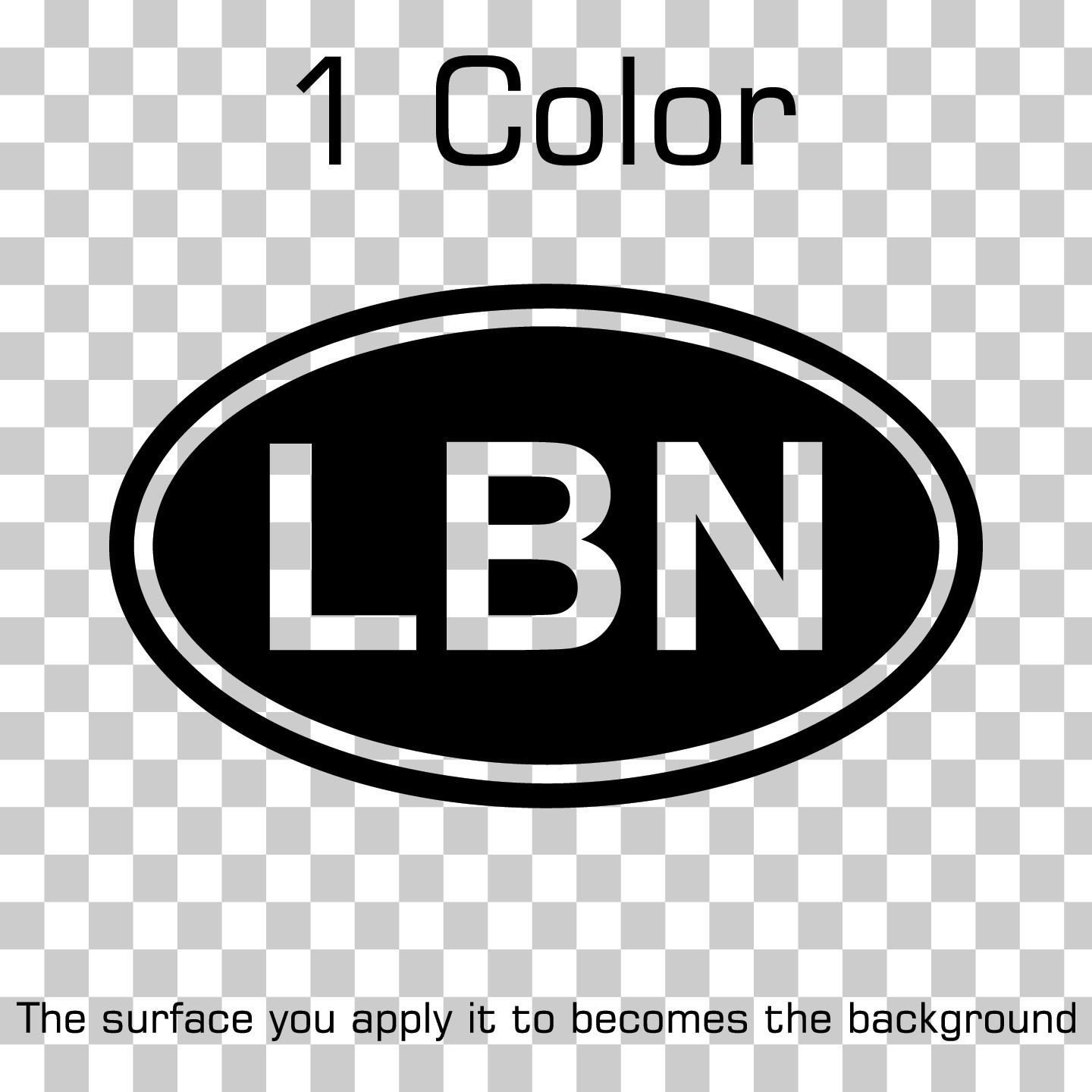 Lebanon LBN Oval Country Code Vinyl Decal Sticker for Car Window Laptop & Gifts
