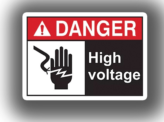 Danger High Voltage Sticker Decal Label Electrical Safety Free Shipping 3×5