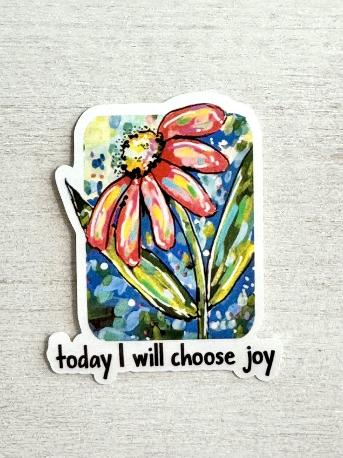 Flower Sticker, today I will choose, ACEO Flower Cute, Decal, Waterproof, whimsy