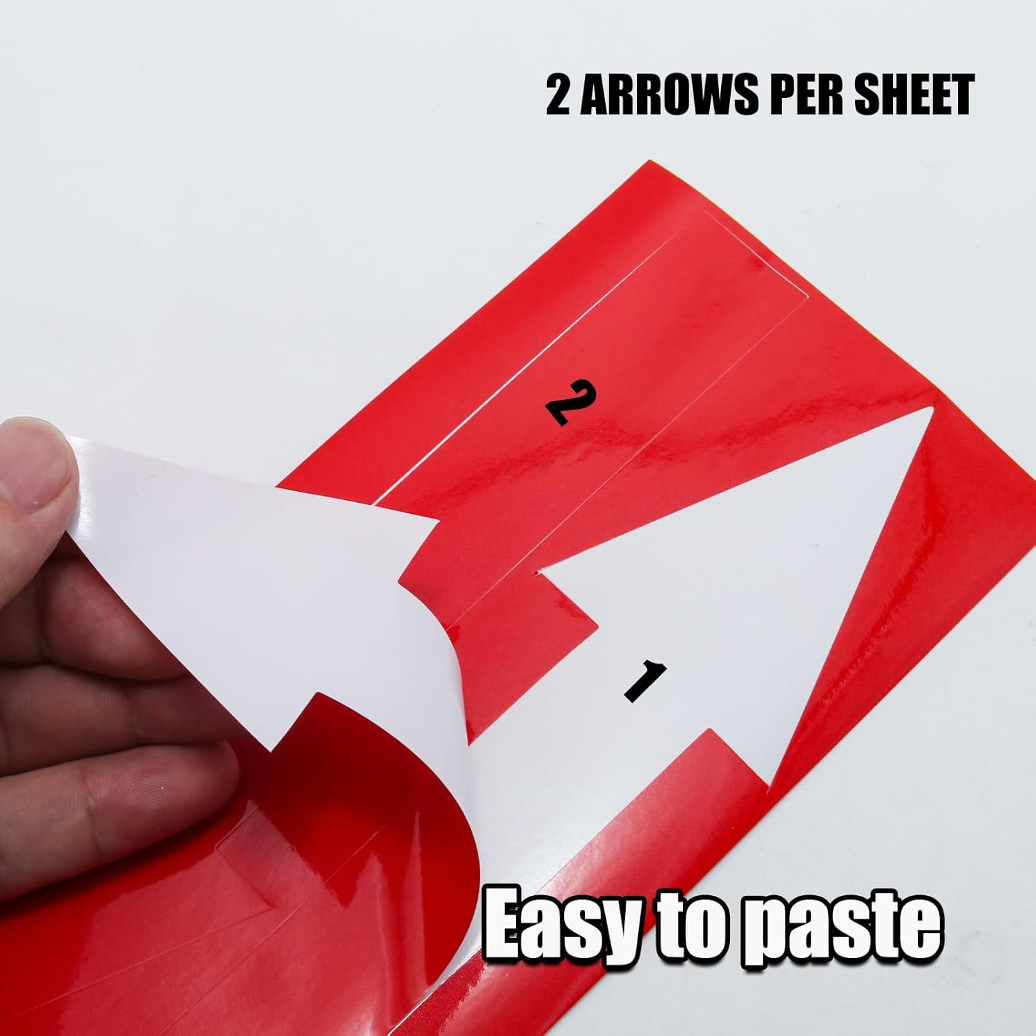 12 Pack 8 x 2 Inch Arrow Stickers, Waterproof PVC Removable Self-Adhesive Floor