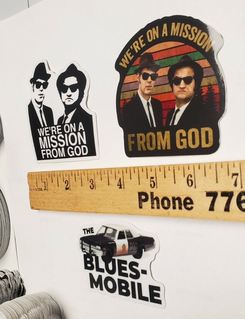 MISSION FROM GOD BLUES BROTHERS STICKERS VARIETY PACK LOT OF 3